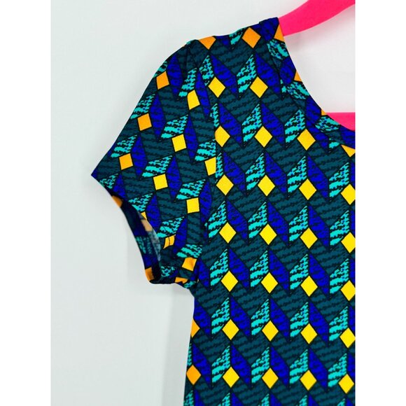 Dotdotsmile Girls Dress Size 7 Blue and Gold Geo Print New With Tags - Picture 3 of 4